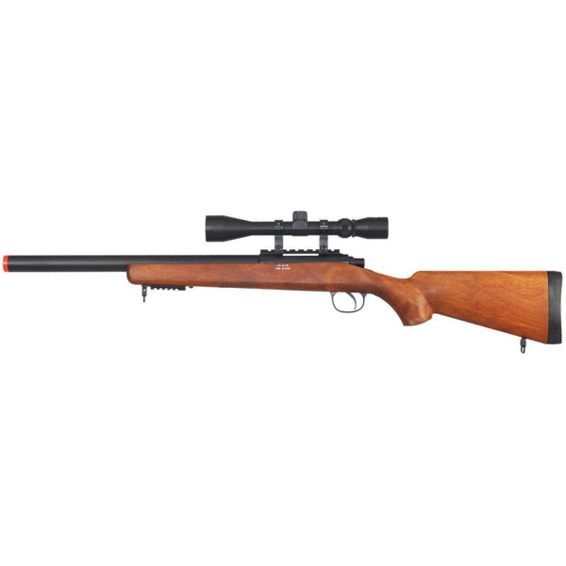 UK Arms VSR-10 Bolt Action Airsoft Sniper Rifle w/ Scope, Wood