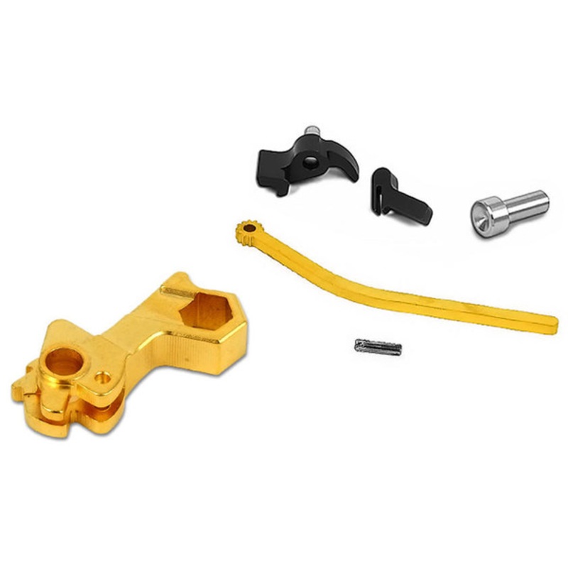 Airsoft Masterpiece CNC Steel Hammer & Sear Set for Marui Hi-Capa S Style Hex, Gold