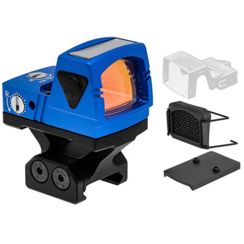 Atlas Custom Works xForce Solar Powered Mini Red Dot with Mount, Blue