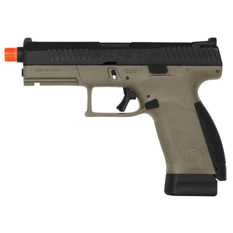 CZ P-10C CO2 Blowback Airsoft Pistol, FDE