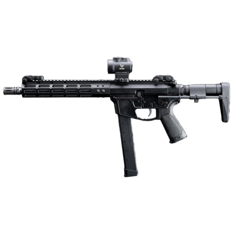 EMG Strike Industries x PWS Licensed 9mm Style Carbine 10 M-LOK Airsoft AEG Rifle w/ PDW Stock, Black