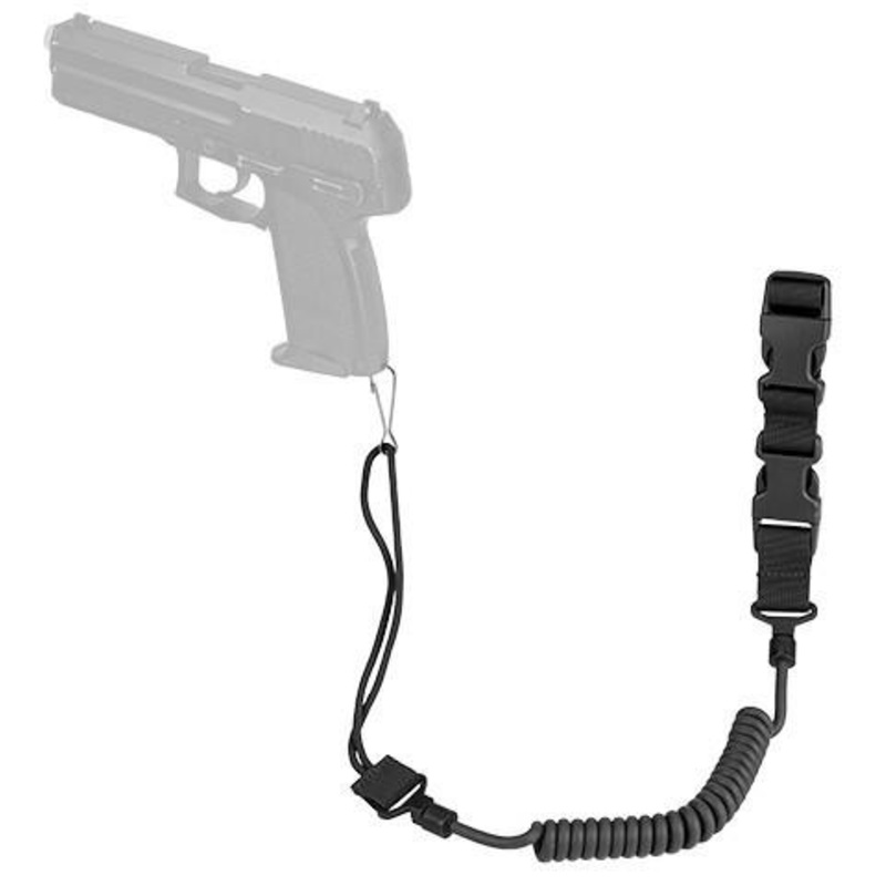 G-Force Nylon Elastic Upgraded Pistol Lanyard Sling, Black