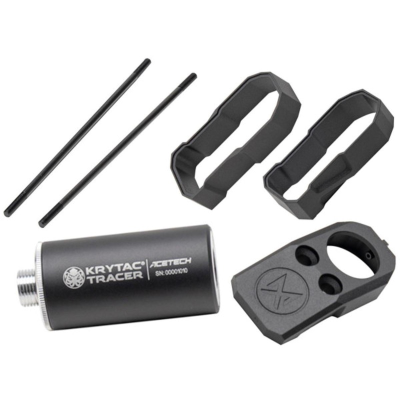 KRYTAC Tracer Unit & Extended Baffles Kit for SilencerCo Maxim 9 Gas Blowback Airsoft Pistols, Black