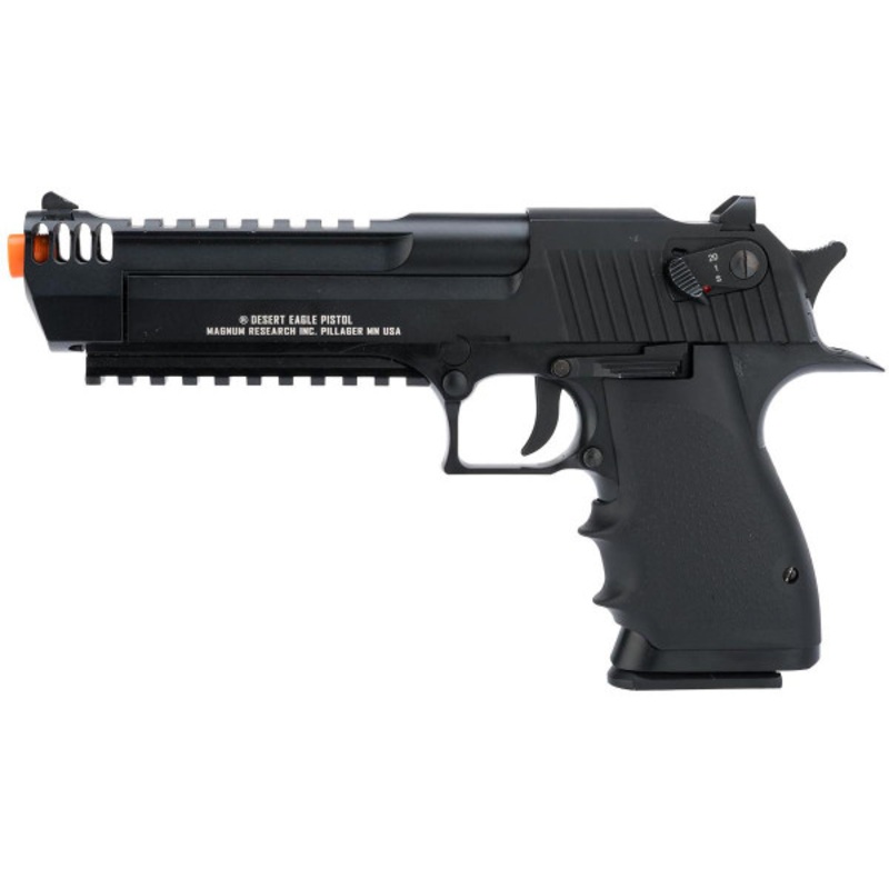 KWC Magnum Research Licensed Semi/Full Auto Metal Desert Eagle L6 CO2 Gas Blowback Airsoft Pistol, Black