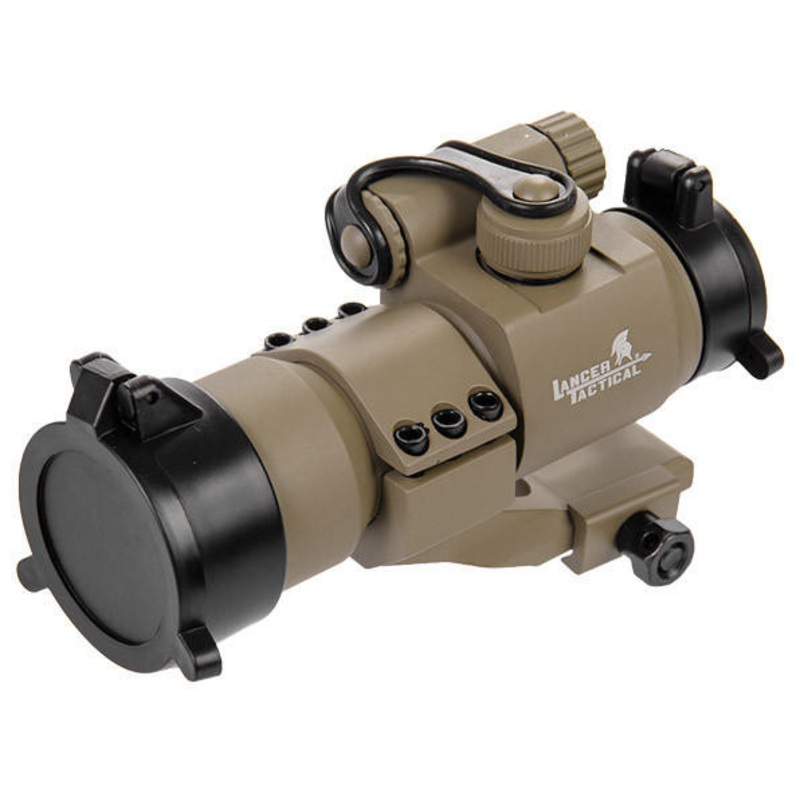 Lancer Tactical 1×30 Red & Green Dot Sight w/ Rail Mount, Dark Earth