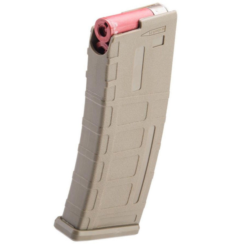 Matrix AR15 Magazine Shaped Shotgun Shell Quick Holder w/ Shells, Tan