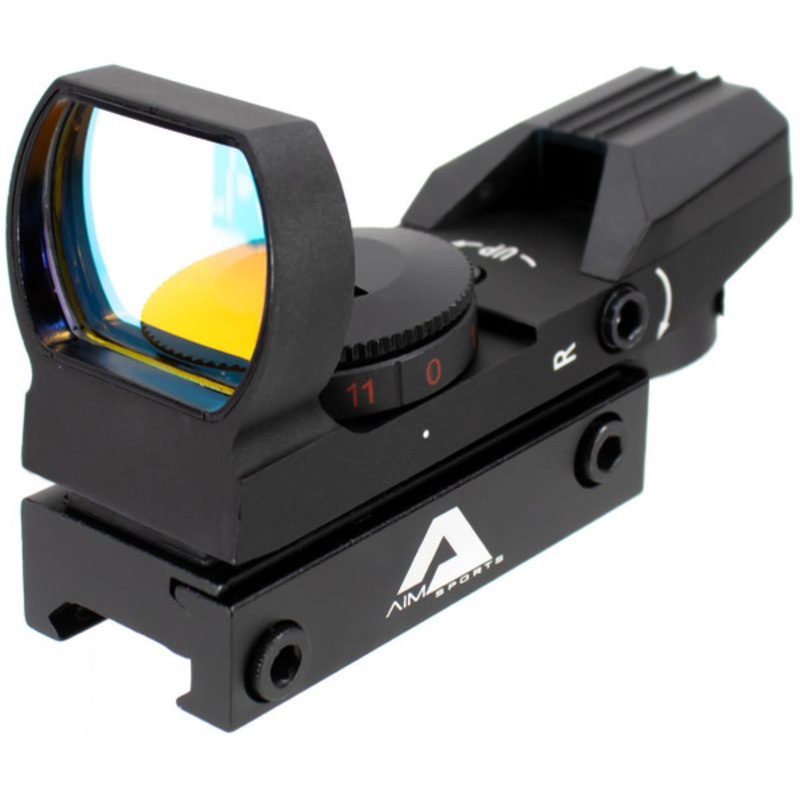 Aim Sports 1x34mm  Red Ill. w/ 4 Different Reticles Patterns Classic Edition Reflex Sight, Black