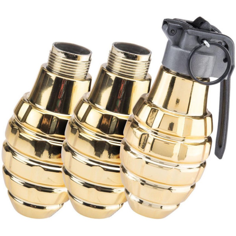 APS Thunder B Airsoft CO2 Simulation Grenade 3 Shell Set, Golden Pineapple