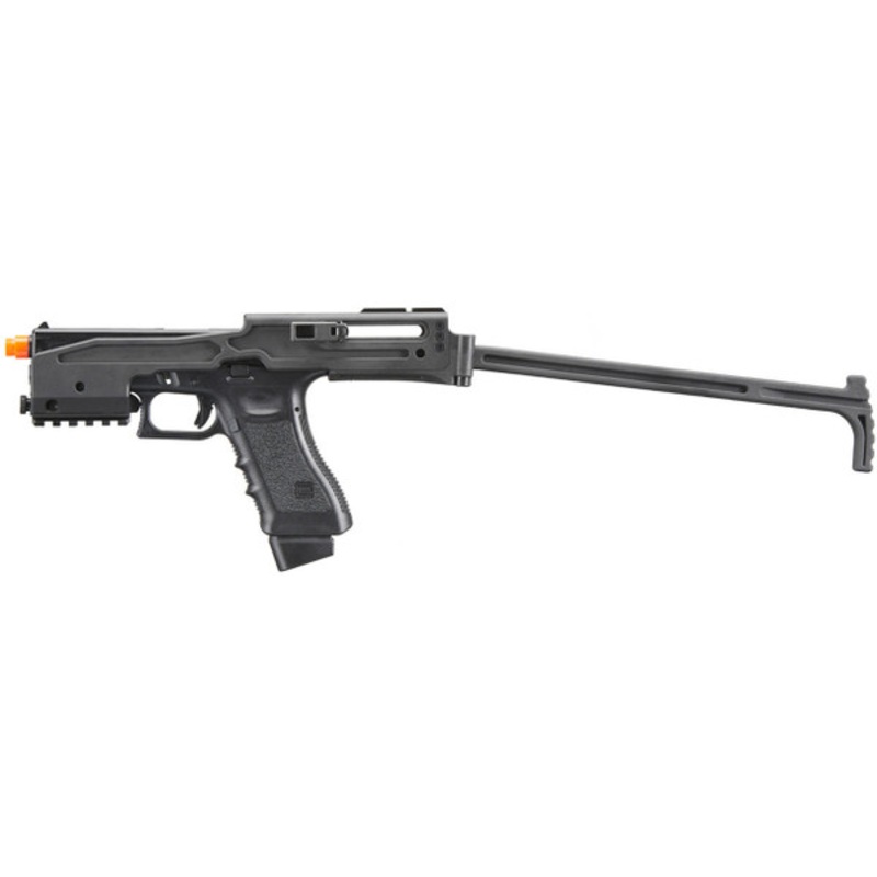 B&T Licensed Limited Edition Bundle Metal USW PCC Kit with Elite Force Gen 4 Glock 17 Gas Blowback Airsoft Pistol, Black