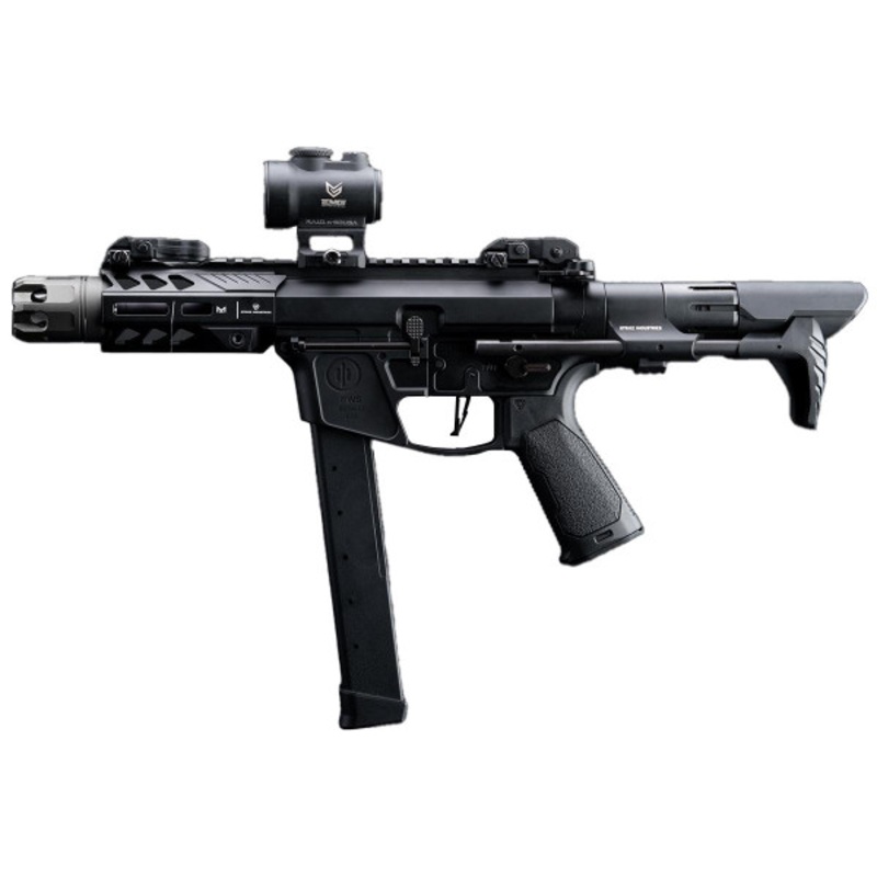 EMG Strike Industries x PWS Licensed 9mm Style Carbine 4 CQB Airsoft AEG Rifle w/ Viper PDW Stock, Black