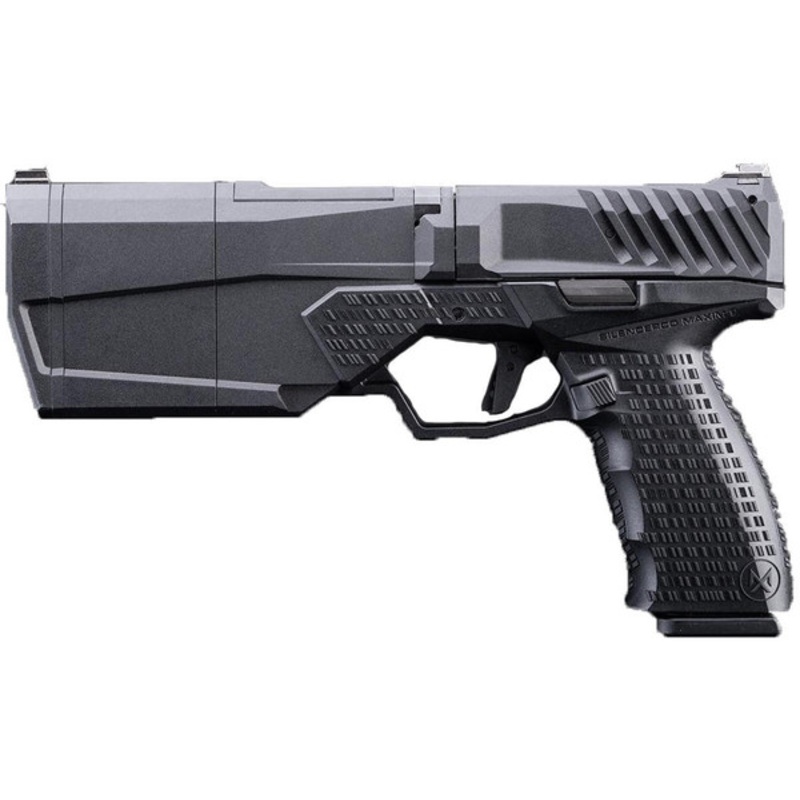 KRYTAC SilencerCo Licensed Maxim 9 Integrally Suppressed Standard Version Gas Blowback Airsoft Pistol, Black