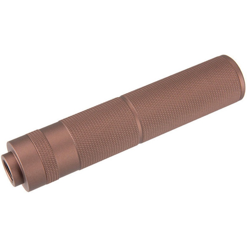 Lancer Tactical 155mm Knurled Aluminum Mock Suppressor, Coyote Brown