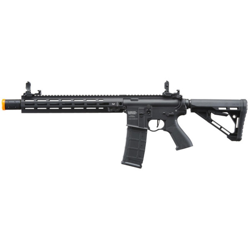 Lancer Tactical Blazer 13 M-LOK Proline Series M4 Airsoft Rifle with Delta Stock & Mock Suppressor, Black