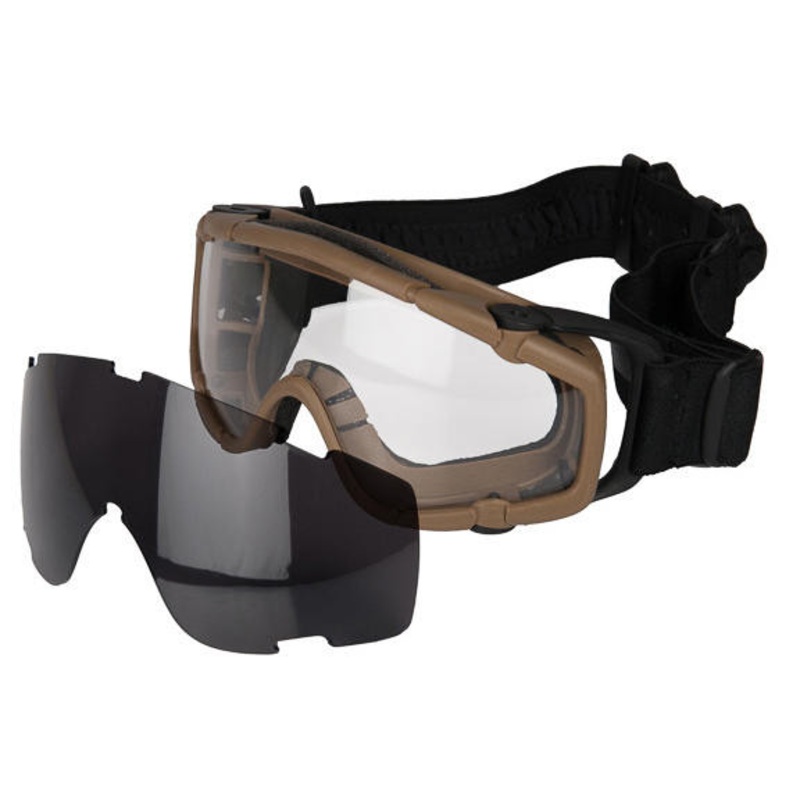 SI 444TF Ballistic Goggle Fan Version with 2 Lens, Tan