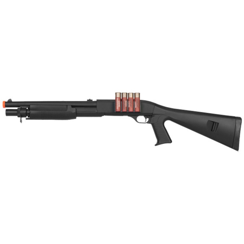 UKARMS Spring Powered Airsoft Shotgun with Full Stock, Black