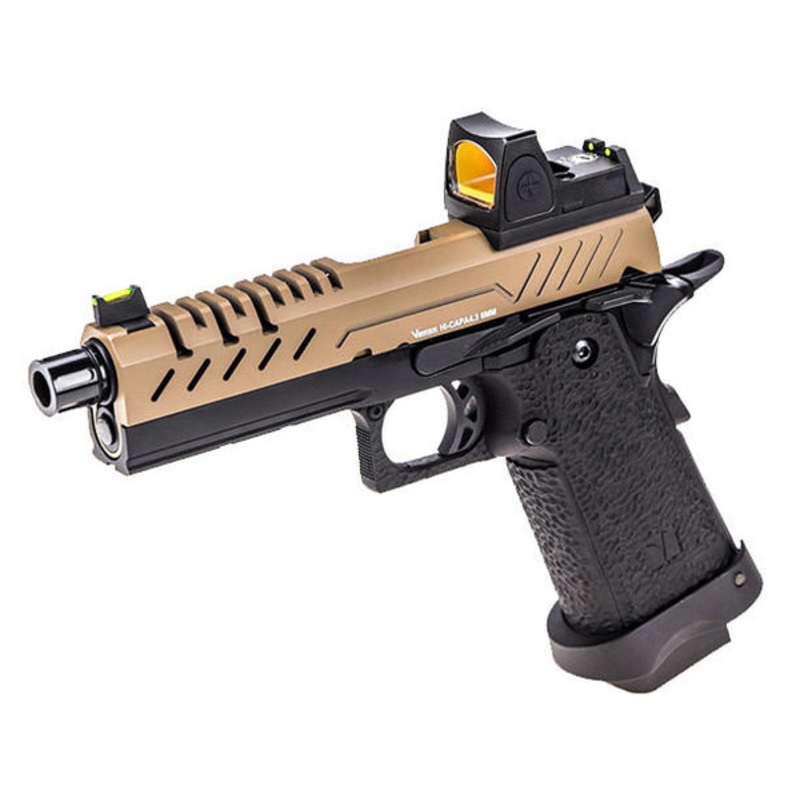 Vorsk 4.3 Hi Capa Airsoft Pistol Micro Red Dot, Black/Tan