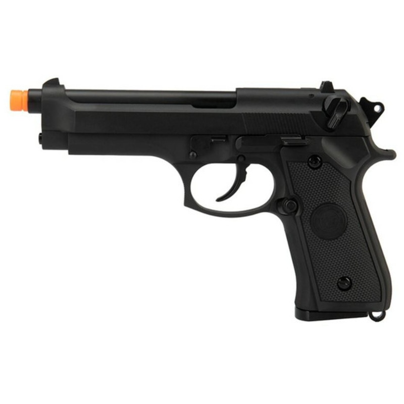 WE Tech Full Metal M9 Semi Automatic Gas Blowback Airsoft Pistol, Black