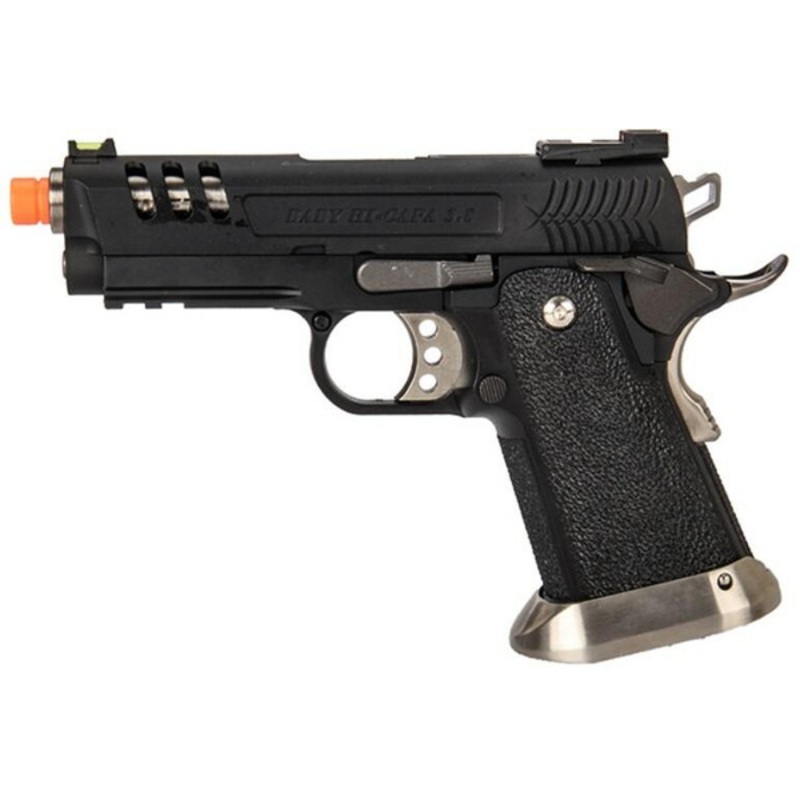 WE-Tech Hi-Capa 3.8 Deinonychus Full Auto Gas Blowback Airsoft Pistol, Black