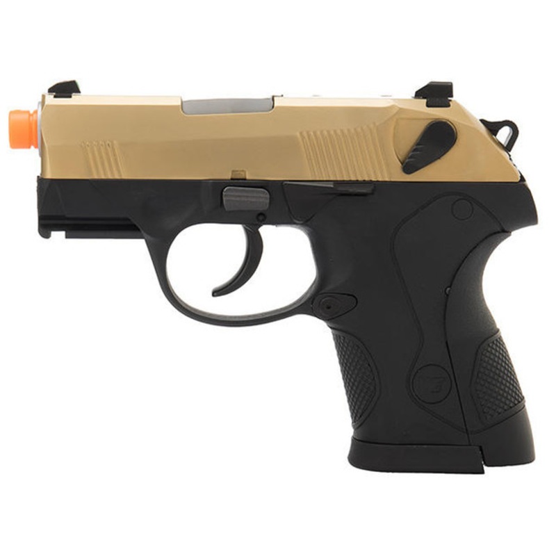 WE Tech Small Dog Full Metal Gas Blowback Airsoft Pistol, Titanium Gold
