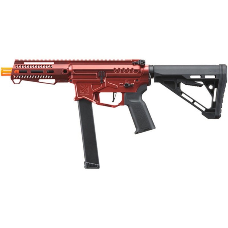 Zion Arms R&D Precision Licensed PW9 Mod 1 Airsoft Rifle with Delta Stock, Vulken Red