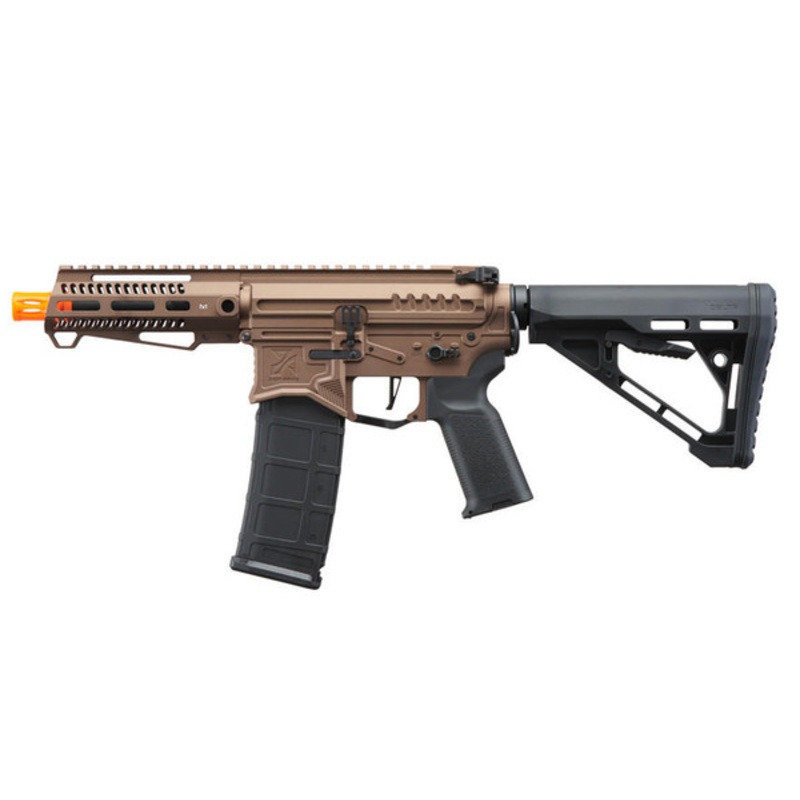 Zion Arms R15 Mod 1 Short Barrel Airsoft Rifle with Delta Stock, Bronze/Black
