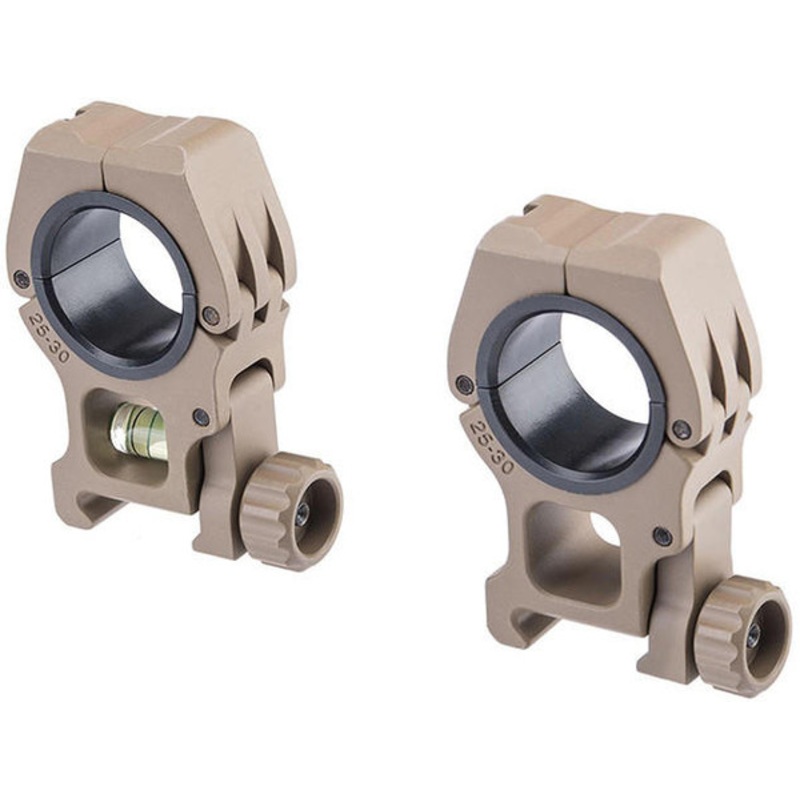 ACW M10 30mm Scope Rings w/ Bubble Level, Dark Earth