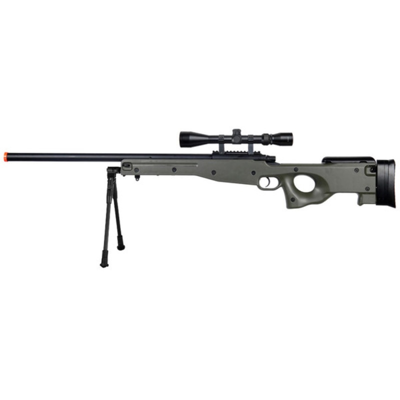 AGM L96 Bolt Action Airsoft Sniper Rifle, OD Green