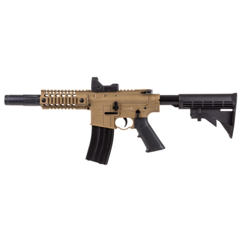 Crosman Bushmaster MPW Full Auto .177 Cal CO2 BB Gun, Tan/Black