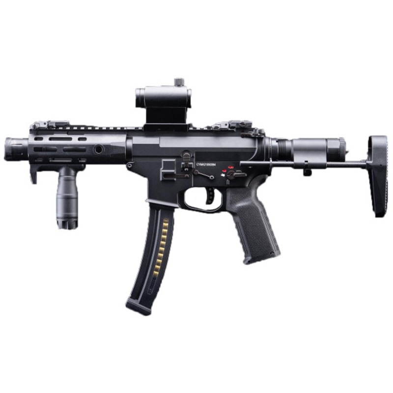 CYMA Platinum 9mm Style Rapid Strike Pistol Caliber Carbine PDW Airsoft Rifle, Black