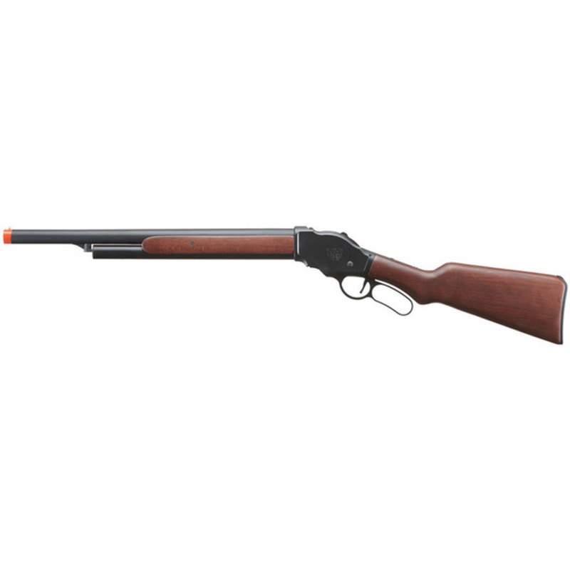 Golden Eagle 1887 Long Lever Action Gas Powered Airsoft Shotgun, Black/Wood