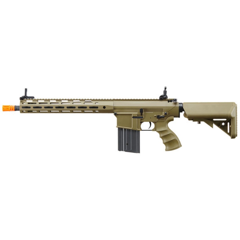 Golden Eagle SR-25K w/ URX4 M-LOK Handguard & Crane Stock AEG Airsoft Rifle, Tan