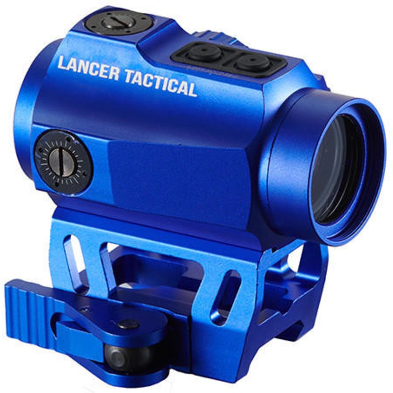 Lancer Tactical 1X25 2 MOA Red/Green Dot Sight w/ QD Riser Mount, Blue