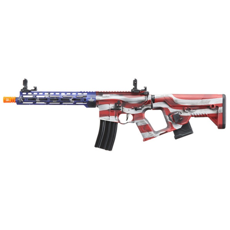 Lancer Tactical Enforcer BLACKBIRD AEG Airsoft Rifle w/ Alpha Stock, Stars & Stripes