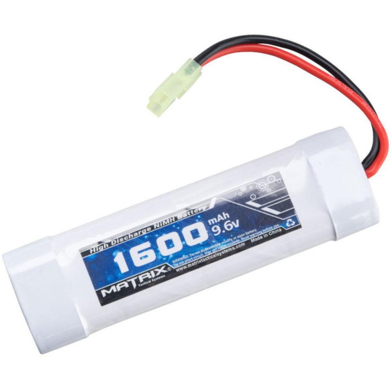 Matrix High Output 9.6v 1600mAh Small Tamiya NiMH Airsoft Battery