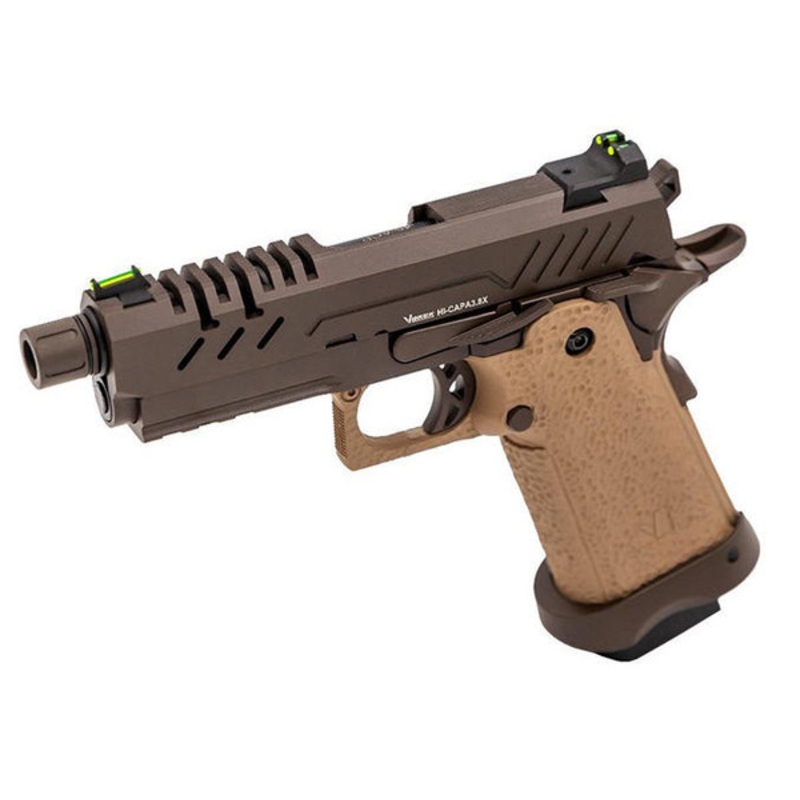 Vorsk 3.8 Hi Capa Pro GBB Airsoft Pistol, Tan/Bronze