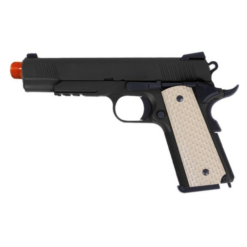 WE Tech Desert Warrior 5.1 M1911 Airsoft Gas Blowback Pistol, Black