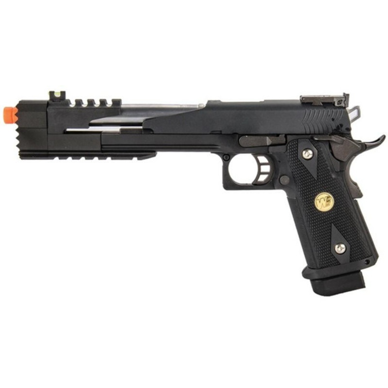 WE-Tech Hi-Capa 7.0 Dragon Long Slide Full Auto Gas Blowback Airsoft Pistol w/ Medallion Grip, Black