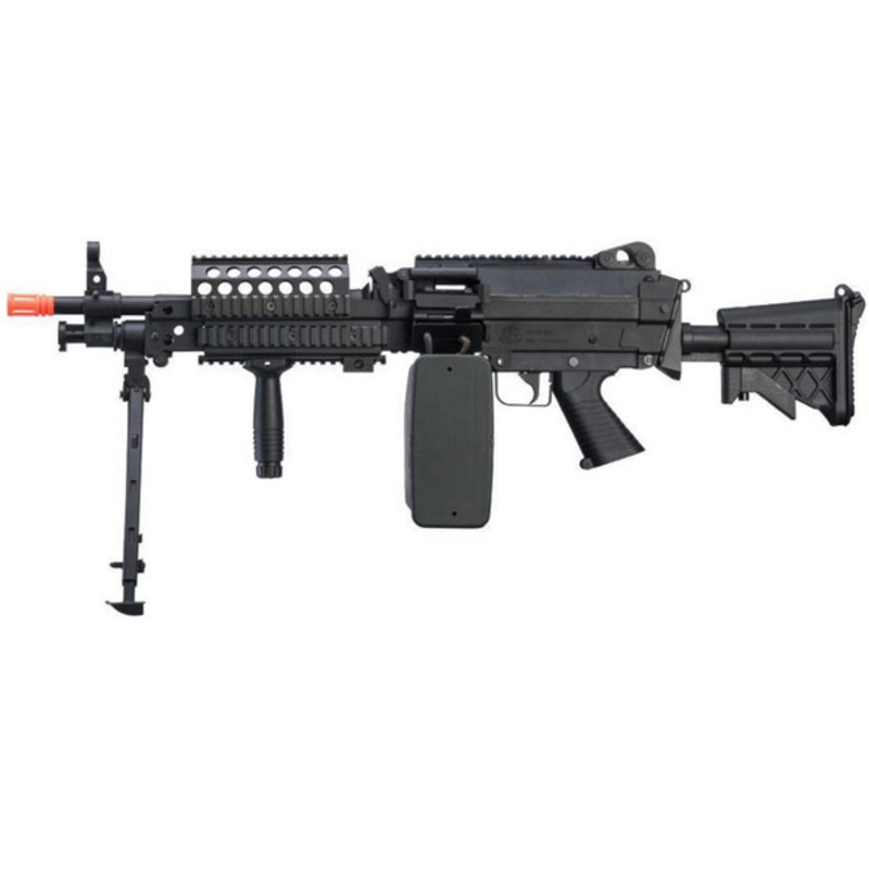 A&K MK46 M249 Saw Light Machine Airsoft Rifle, Black