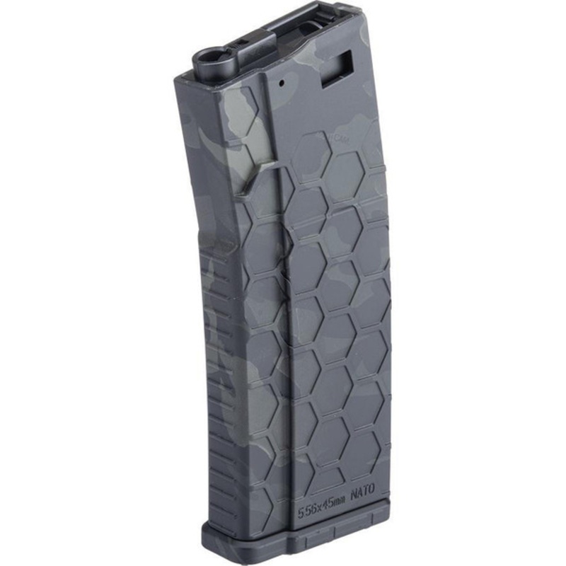 EMG Helios Hexmag Airsoft Polymer 300rd FlashMag Magazine for M4 / M16 Series Airsoft AEG Rifles, Multicam Black