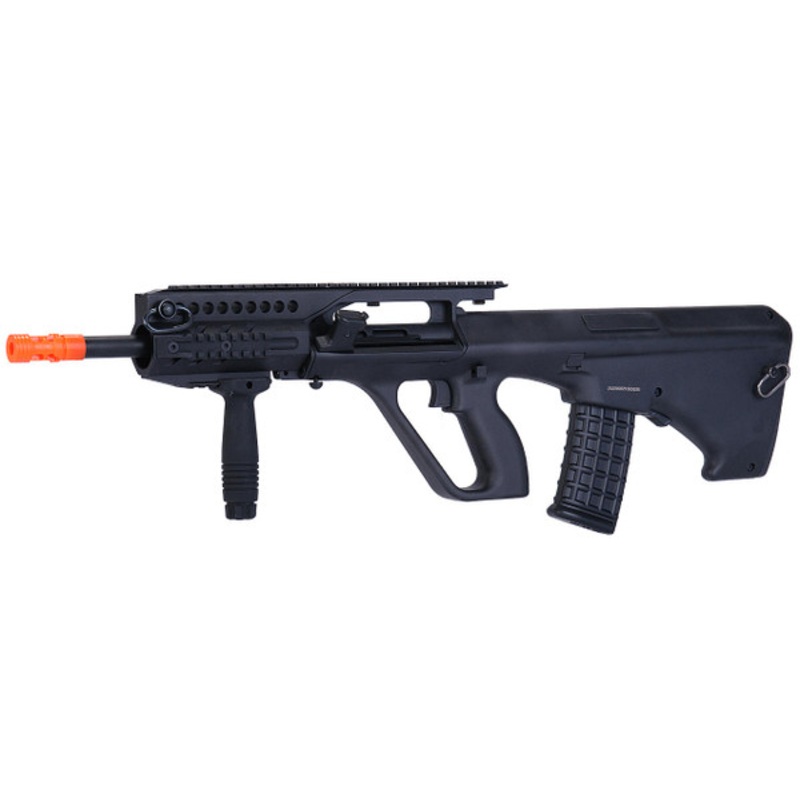 JG Airsoft Urban Assault Hybrid UA-4 AUG RIS Metal Gearbox AEG Rifle, Black