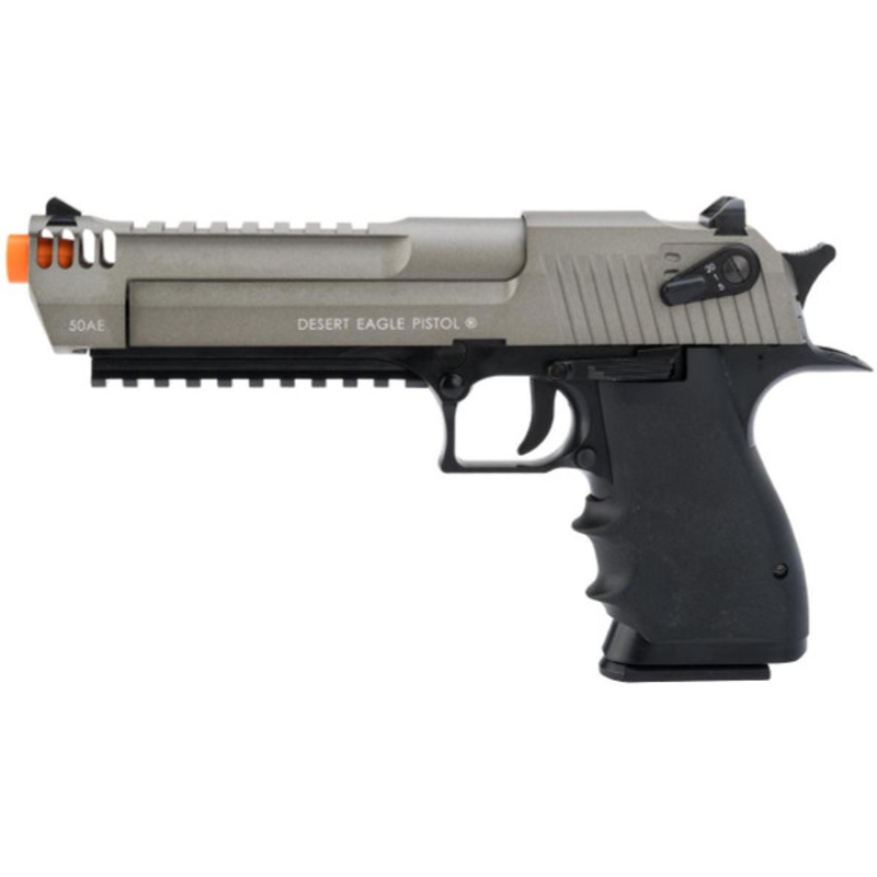 KWC Magnum Research Licensed Metal Desert Eagle L6 CO2 Gas Blowback Airsoft Pistol, Two-Tone