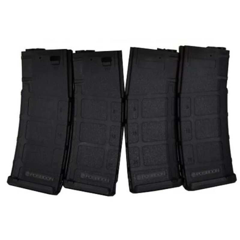 Poseidon Mid-Cap 180-rds Magazine 4pcs/set, Black