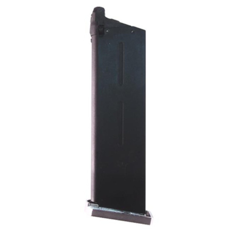 Vorsk 21rds Airsoft MEU/VX-9 Gas Magazine with Chrome Baseplate, Black/Chrome
