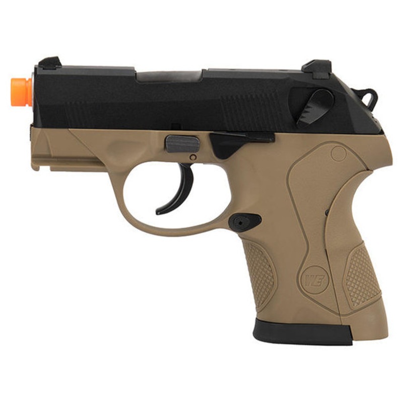 WE Tech Bulldog Compact Full Metal Gas Blowback Airsoft Pistol, Tan