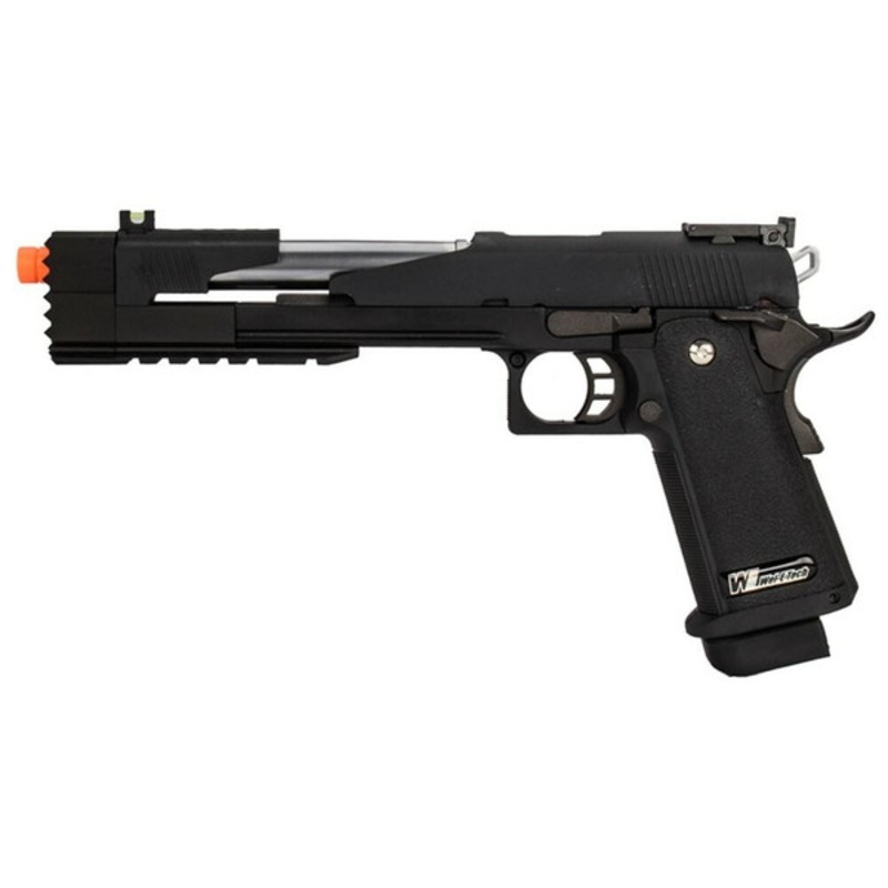 WE-Tech Hi-Capa 7.0 Dragon Long Slide Full Auto Gas Blowback Airsoft Pistol, Black