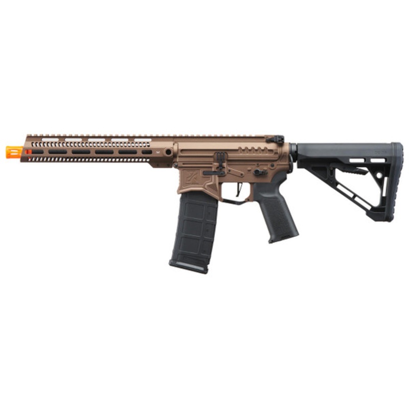 Zion Arms R15 Mod 1 Long Rail Airsoft Rifle with Delta Stock, Bronze/Black