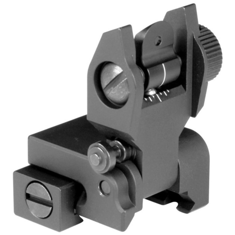 Aim Sports AR Low Profile Rear Flip Up Sight, Black