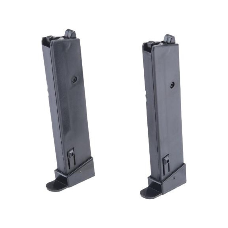 Cybergun 12 Round Spare Magazine for Cybergun M1911A1 Series Spring Airsoft Pistols, 2 Pack, Black