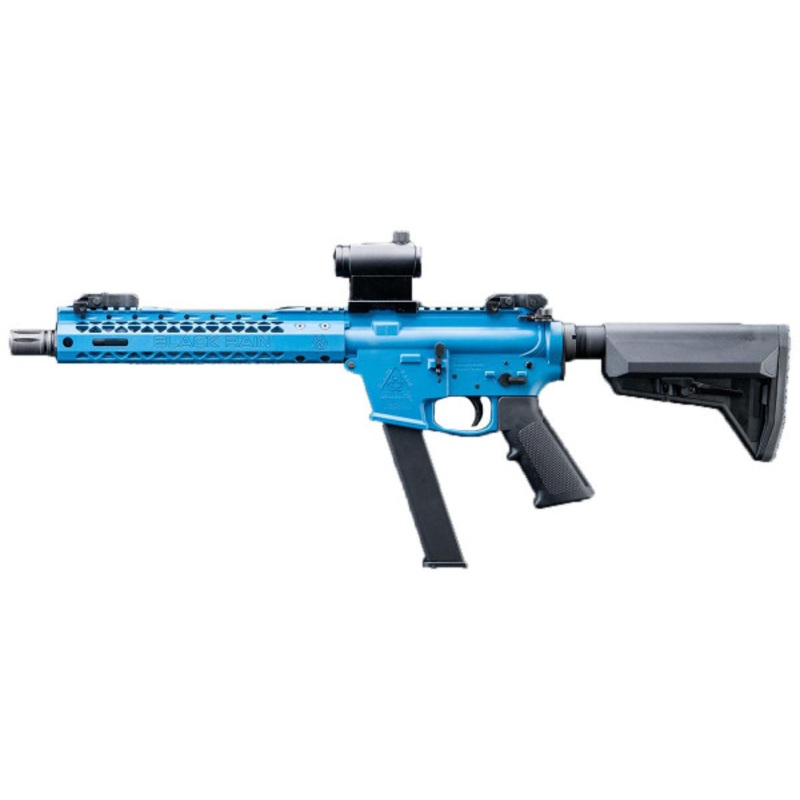EMG Black Rain Ordnance BRO 9mm Style Carbine Gas Blowback Airsoft Rifle, Blue