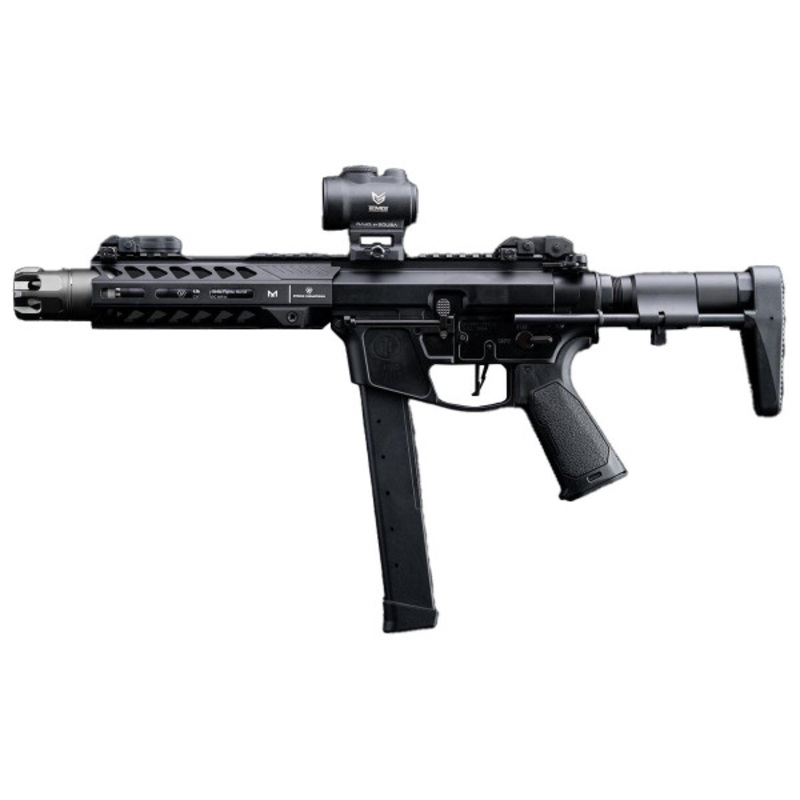 EMG Strike Industries x PWS Licensed 9mm Style 7 CQB Airsoft AEG Rifle w/ PDW Stock, Black